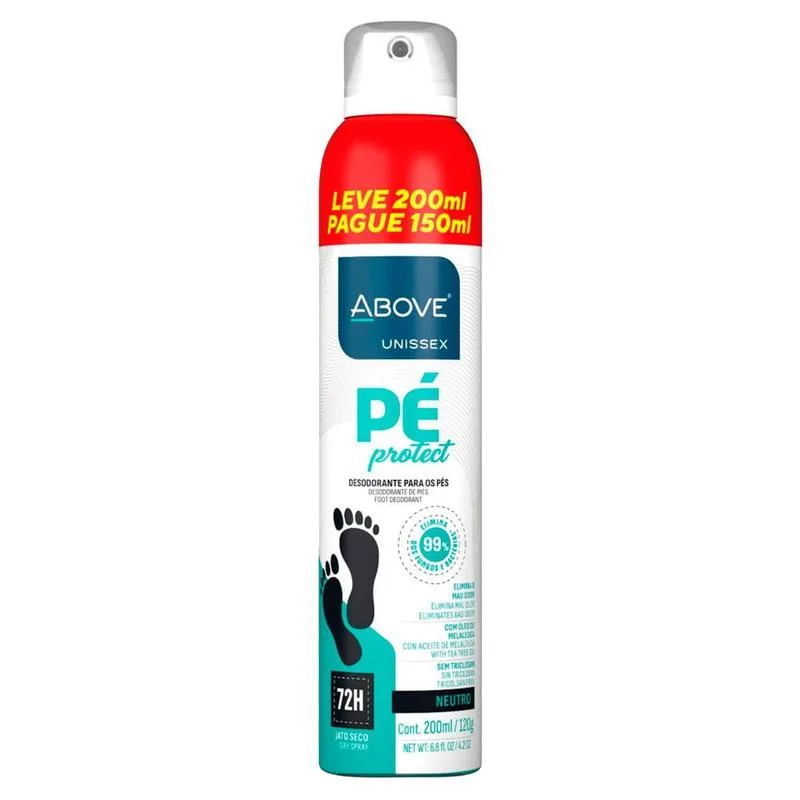 Desodorante Para os Pés Above Unissex Pé Protect Neutro 72h 200ml