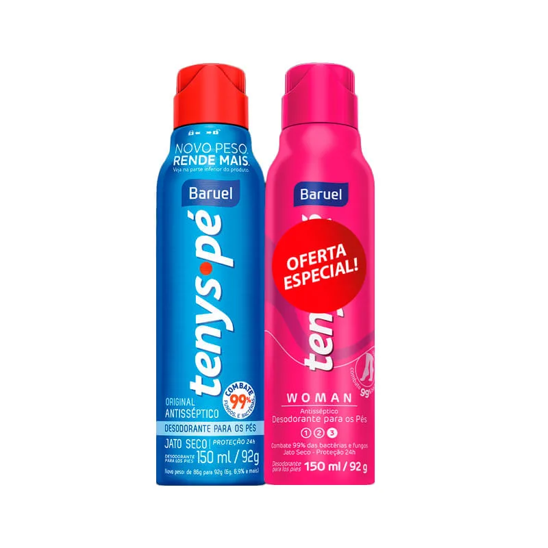 Kit Tenys Pé Baruel Original 150ml + Woman 150ml