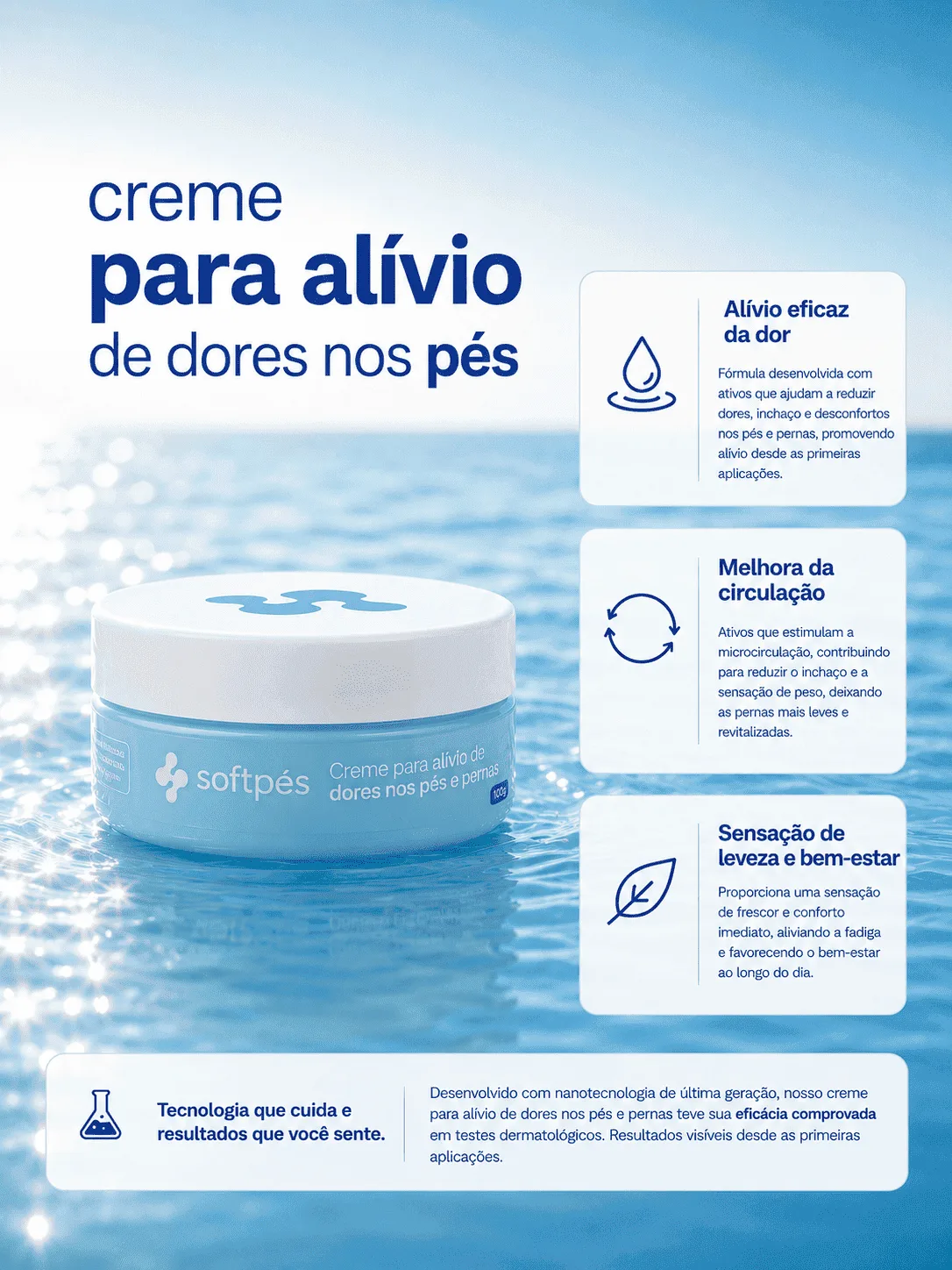 Creme Alívio Das Dores Pés e Pernas 3