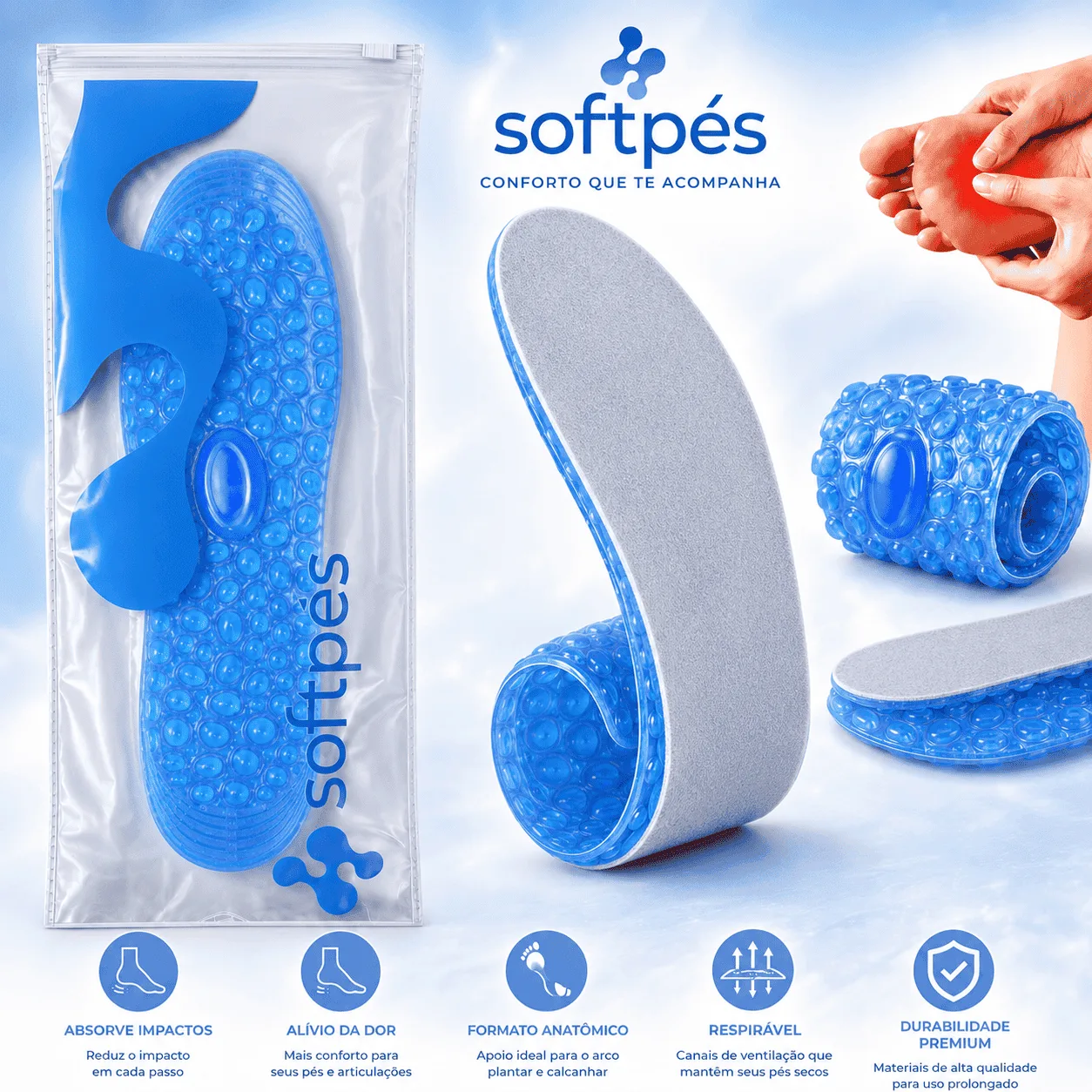 Palmilha Gel Para Fascite Plantar 3